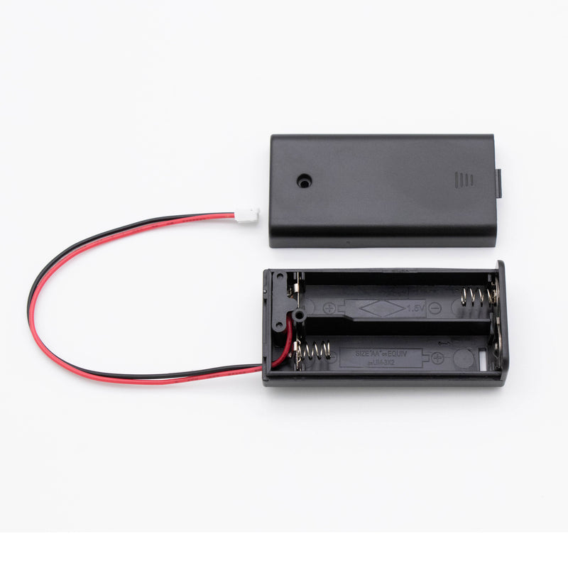 電池ホルダー（単3×2本）（スイッチ、リード線、PH2.0コネクター付き）(2 AA Battery Holder with Switch (AGW24, PH2.0, Black))