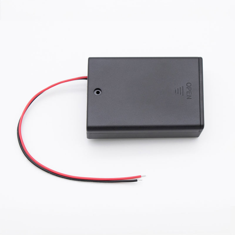 電池ホルダー（ボックス・ケース）（単3×3本）（スイッチ、リード線付き）(3 AA Battery Holder with Switch (AGW24, Black)