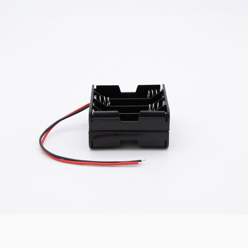電池ホルダー（ボックス・ケース）（単3×8本）（背合わせ）（リード線付き）(8 AA Battery Holder (Double layer, AGW20, Black))