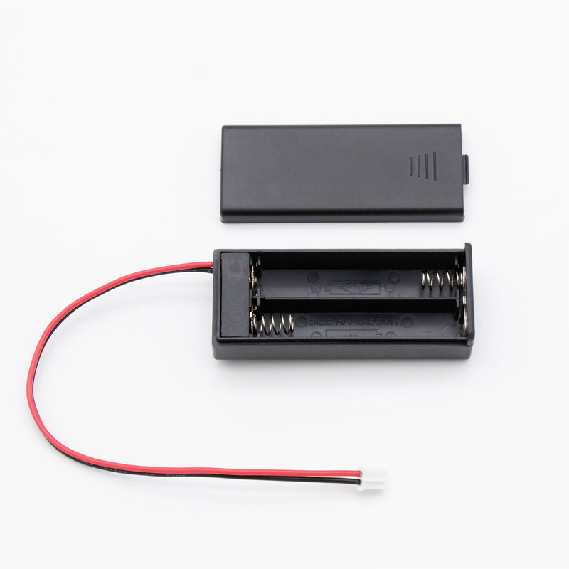 電池ホルダー（単4×2本）（スイッチ、リード線、PH2.0コネクター付き）(2 AAA Battery Holder with Switch (AGW24, PH2.0, Black))