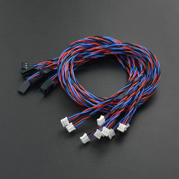 3Pin PH2.0（オス） - デュポン（メス）ケーブル （50cm）（10本セット） (Gravity: 3Pin PH2.0 Male to DuPont Female Connector Analog Cable Pack - 50cm (10 Pack))