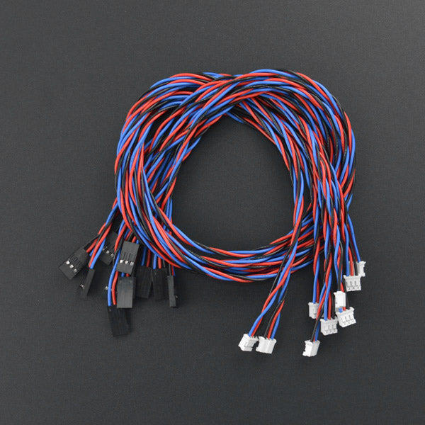 3Pin PH2.0（オス） - デュポン（メス）ケーブル （50cm）（10本セット） (Gravity: 3Pin PH2.0 Male to DuPont Female Connector Analog Cable Pack - 50cm (10 Pack))