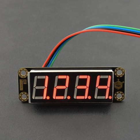 4桁LEDセグメントディスプレイ モジュール (I2C) (Gravity: 4-Digital LED Segment Display Module)