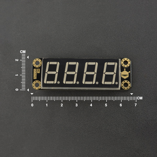 4桁LEDセグメントディスプレイ モジュール (I2C) (Gravity: 4-Digital LED Segment Display Module)