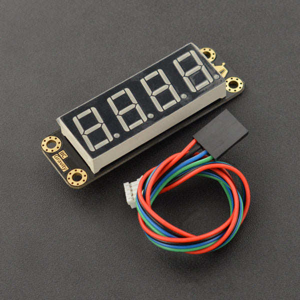 4桁LEDセグメントディスプレイ モジュール (I2C) (Gravity: 4